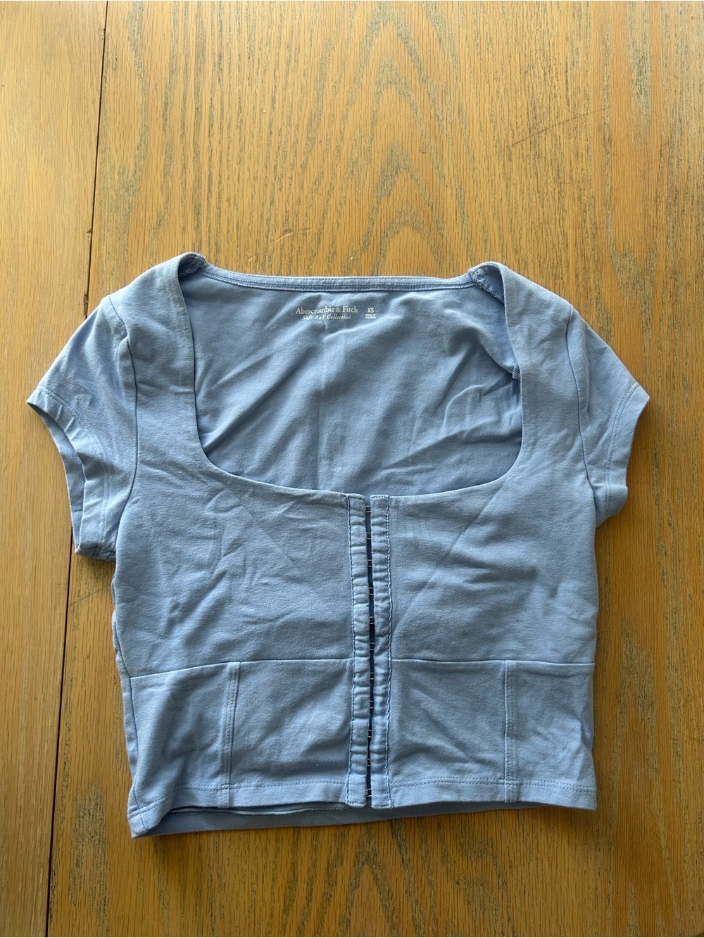Abercrombie & Fitch Powder Blue Square Neck Crop Top